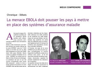 La menace d’EBOLA doit pousser les pays à mettre en place des systèmes d’assurance maladie