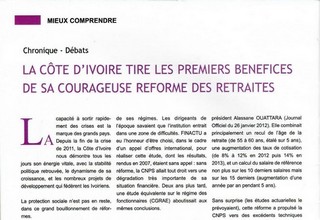 La Côte d’Ivoire tire les premiers bénéfices de sa courageuse reforme des retraites