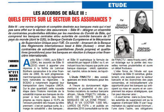 Chronique de FINACTU pour l’Assureur Africain (n°111 mars 2019) :